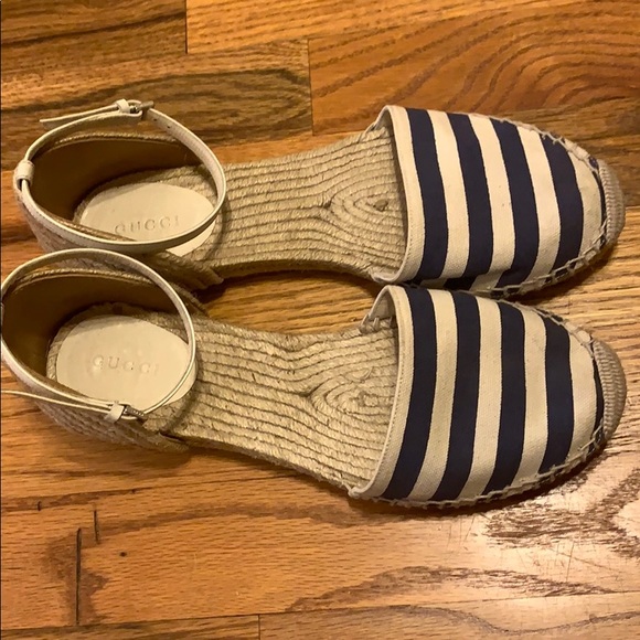 Gucci striped espadrille flats